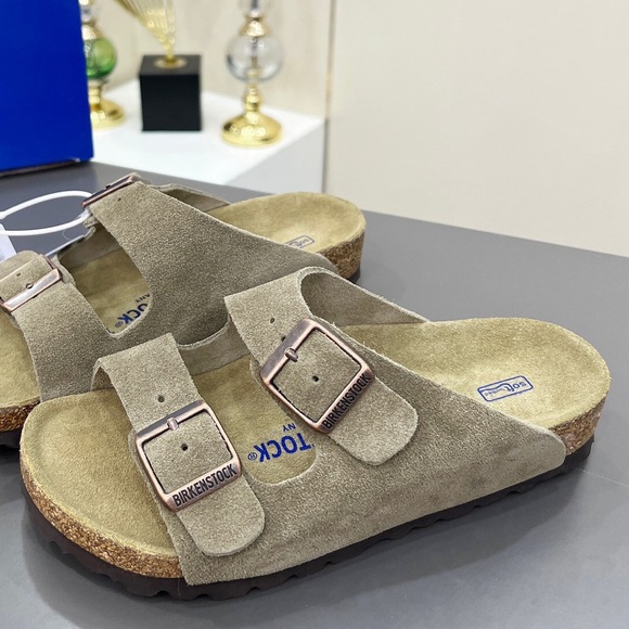 Birkenstock Brown Sandals with Cork Footbed and Adjustable Straps - Picture 3 of 8